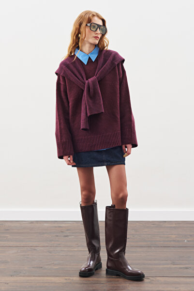 Manuka Chunky Oversized Sweater Burgundy