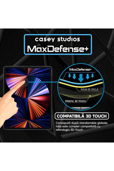Casey Studios iPad Pro 12.9" 2021/2020/2018 Case, Full Cover, HD, Anti-Scratch, Anti-Shock, Transparent