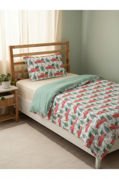 milroma Gray Winter Forest Animals Cotton Polycotton Double-Sided Children's Duvet Cover Set