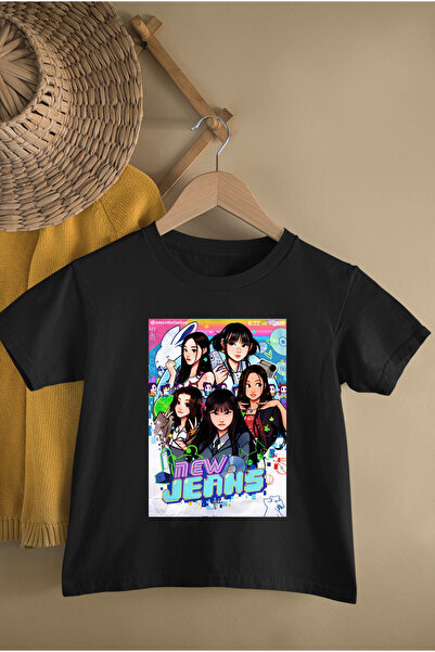 MAGORS New Jeans Group Printed Cotton Short Sleeve Youth and Children T-Shirt