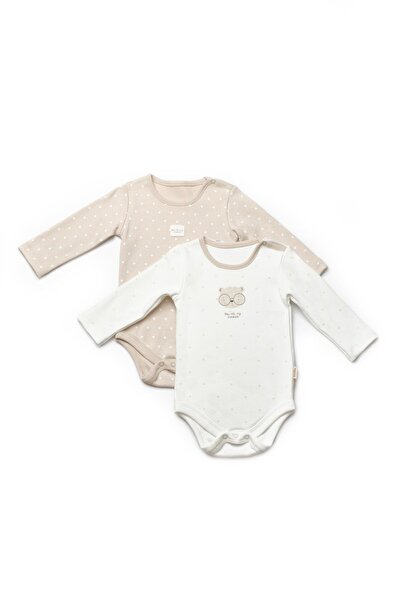 BabyCosy Baby Snap Fastener 2-Piece Long Sleeve Bodysuit 3-24 Months Ecru