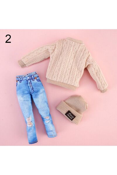 Choice 2 1/6 دمية أزياء ملابس غير رسمية قبعات ملابس شتوية سترات بنطلون دمية ف...