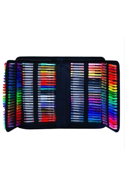 zola Gel pen set, 120 pieces, 4 colors, metallic, fluorescent, with glitter, storage box, for drawing