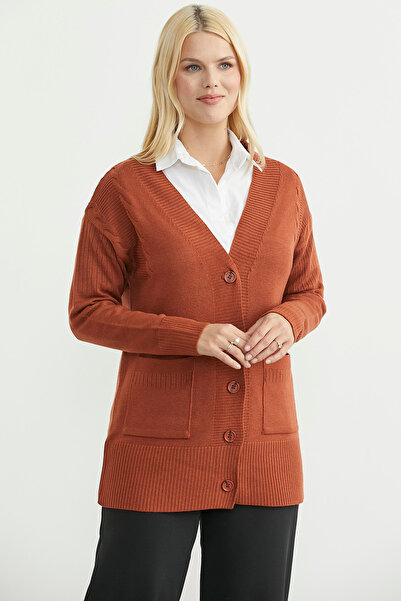 Sementa Oversized Pocket Knitwear Cardigan - Tile