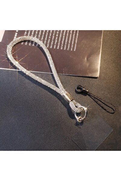 Choice3 حبل تعليق للهاتف المحمول مرصع بأحجار الراين الفضية اللامعة، مناسب لأج...