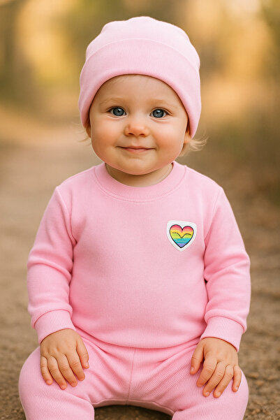 SANTRALBEBE Girl's Ribbed Knit Hat Set