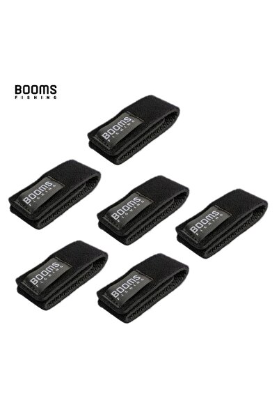 Choice حامل قضيب صيد أسود من 6 قطع من Booms Fishing RS3 مع حزام وربطة قضيب وح...