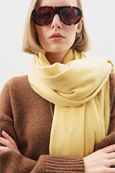 Manuka ŞAL CU TEXTURA DE CAŞMIR GALBEN