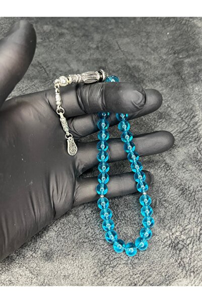 Mos Tespih Блакитна скляна намистина з натурального каменю на нитці