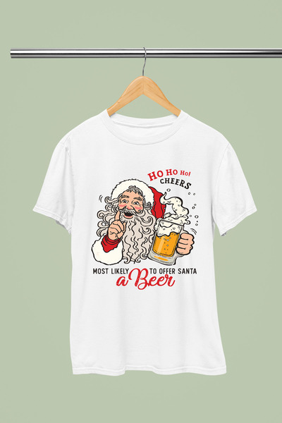 MAGORS تي شيرت قطني بأكمام قصيرة ذو تصميم عادي وممتع بمناسبة رأس السنة الجديدة