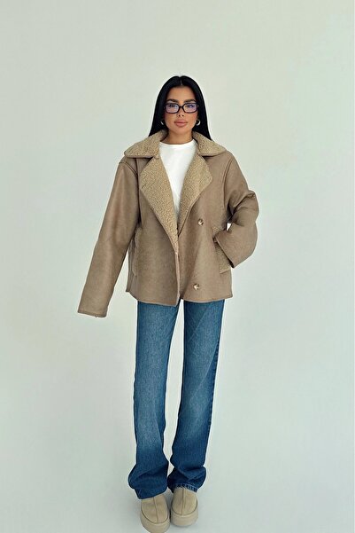 Modaburda İçi Kürklü Süet Ceket