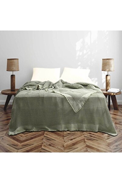 Class-Majoli 100% cotton embossed blanket 240x260 cm, Optimus Pampas Green