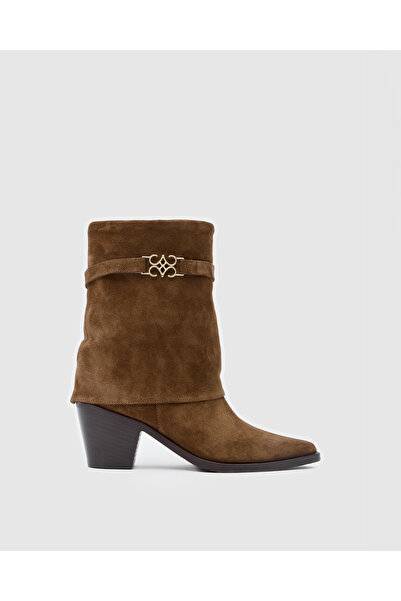 Cecia Vera Mini Hakiki Deri Bot Taba Süet