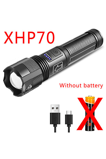 XIWANGFIRE زووم بدون بطارية XHP70 XHP70 مصباح يدوي ليد من سبائك الألومنيوم XHP50 مصباح صيد تكتيكي USB قابل لإعادة الشحن