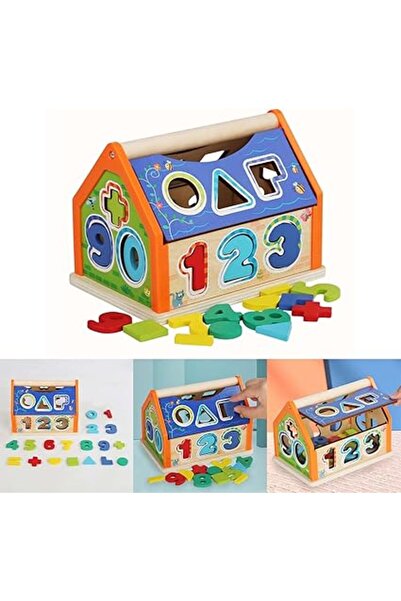 Stuniko Căsuță educativă pentru sortarea formelor, cu forme geometrice și num...