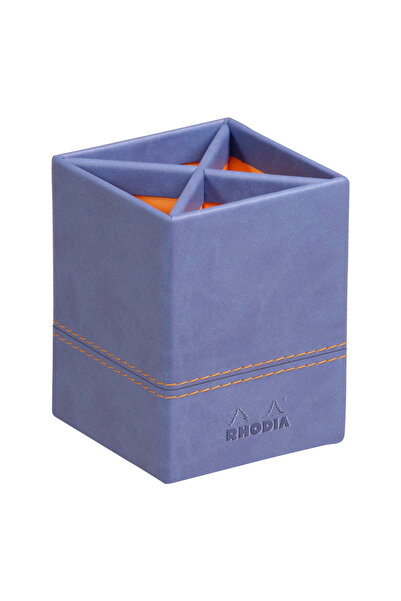 Rhodia Rhodiarama Pencil Holder Sapphire Writing instrument holder, 8x8x11 cm, leather, blue,