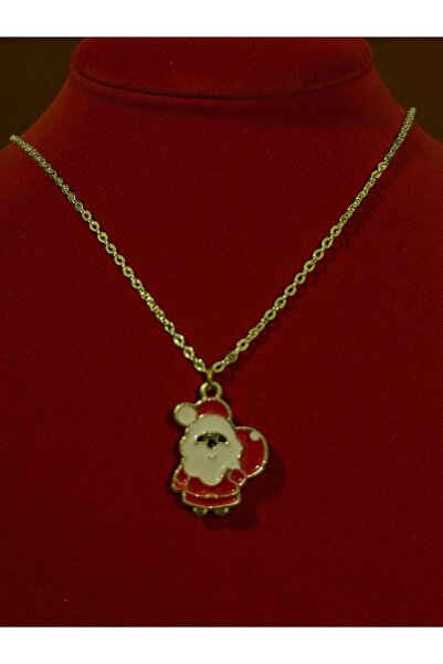 idetta Santa Claus Detailed Steel Necklace Christmas Concept Necklace with Gift Box
