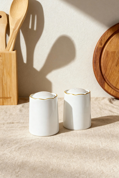 Fecra Blanc Tuzluk ve Biberlik Altın Yaldızlı