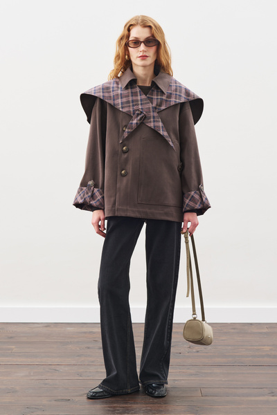 Manuka GRETA ŞAL DETAYLI PARKA CEKET KAHVERENGİ