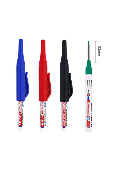 Choice 4Colors 4Pcs/Set 30mm Deep Hole Long Nib Head Markers For Metal Perforating Pen Waterproof Bathroom