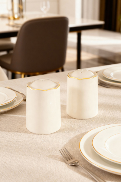 Fecra Blanc Tuzluk ve Biberlik Altın Yaldızlı