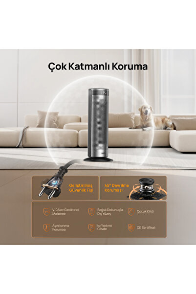 DREO Solaris 628 Akıllı Elektrikli Isıtıcı – Hızlı Isıtma, Sessiz Çalışma, Isı Kontrolü