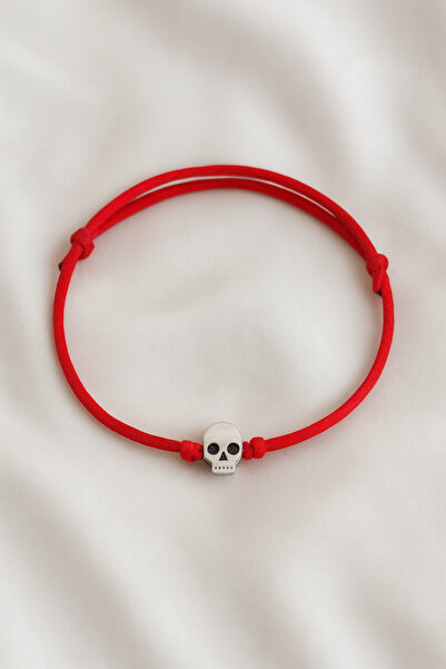 Femenino Kurukafa Detaylı Saten İp Bileklik | Unisex - Kararma yapmaz