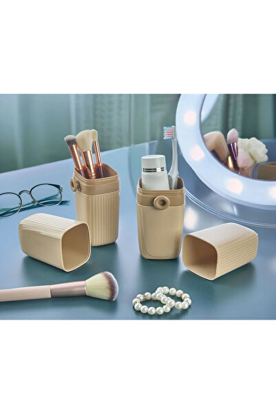 MİMOZA PARK Travel Type Accessory Carrying Container Glasses Toothpaste Storage Box Makeup Brush Box