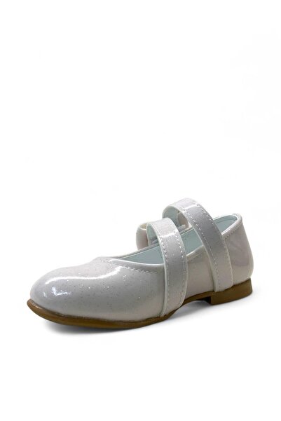 Tuğba Ortopedi 2226 Orthopedic Baby Girl White Glitter Ballerinas