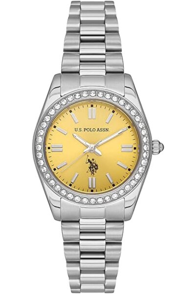 U.S. Polo Assn. Women's Stainless Steel Quartz Watch, 31mm, Yellow Dial - USPA2067-04