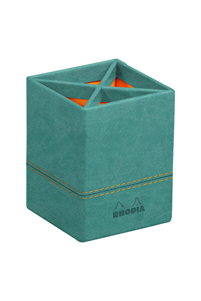 Rhodia Rhodiarama Pencil Holder Aqua Writing instrument holder, 8x8x11 cm, le...