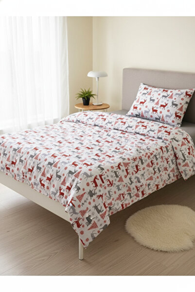 milroma Red Mini Hearts Double Faced Cotton Comfort Set