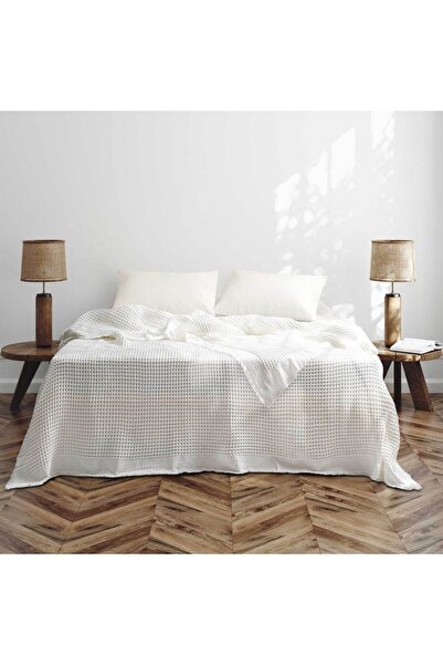 Class-Majoli 100% cotton embossed blanket 240x260 cm, Optimus Dove Ecru