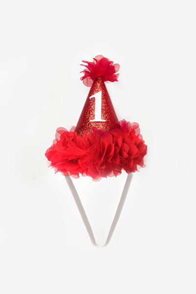 Le Mabelle Red 1 Year Old Funnel Birthday Crown