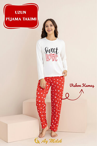 AYMELEK Women's Pajama Set Cotton Crew Neck Sleepwear