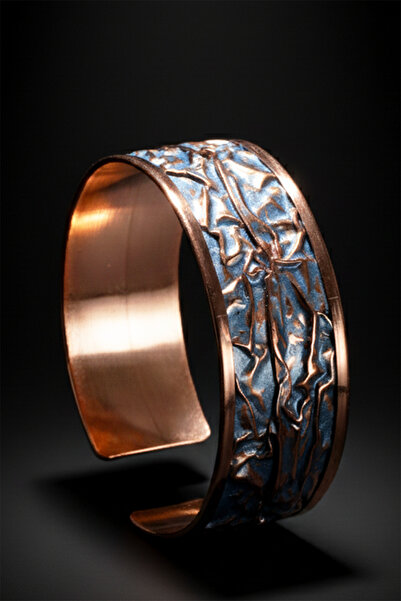OSMANLI GÜMÜŞ Women's Copper Bracelet - Aqua Lavender Dream Thick Model Copper Women's Bracelet