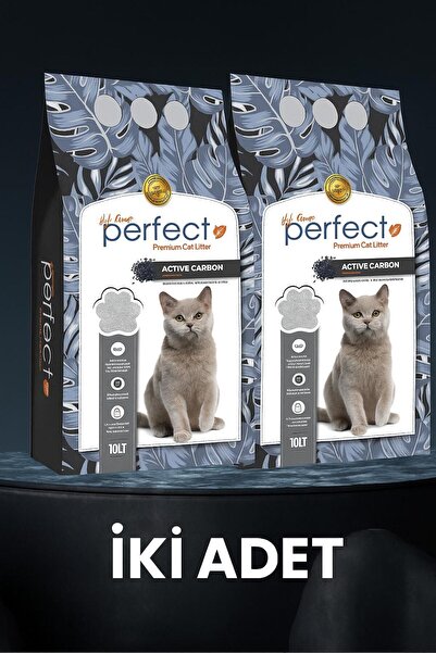 PERFECT Aktif Karbonlu Topaklanan Kedi Kumu 10 Lt X 2 Adet
