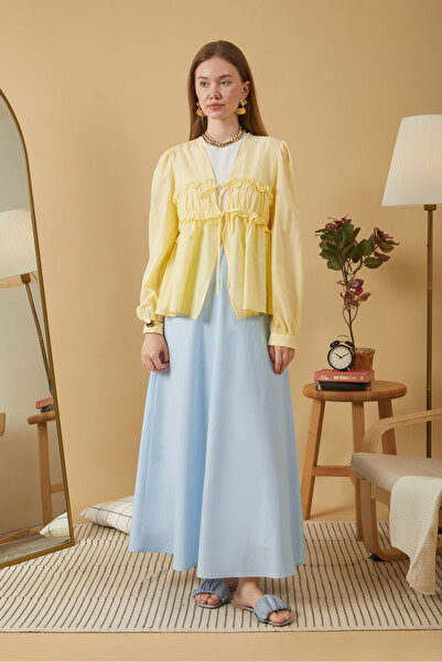 ZÜLAYS Poplin Etek Buz Mavisi