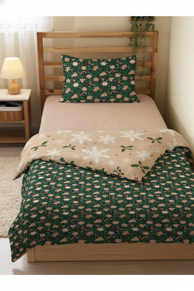 milroma Red Deer Patterned Winter Tale Single Duvet Cover Set