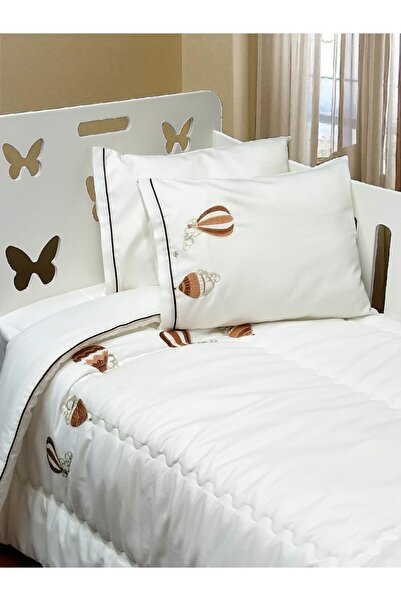 BAŞ TASARIM Balloon Embroidered Cream Color Winter Baby Sleeping Set