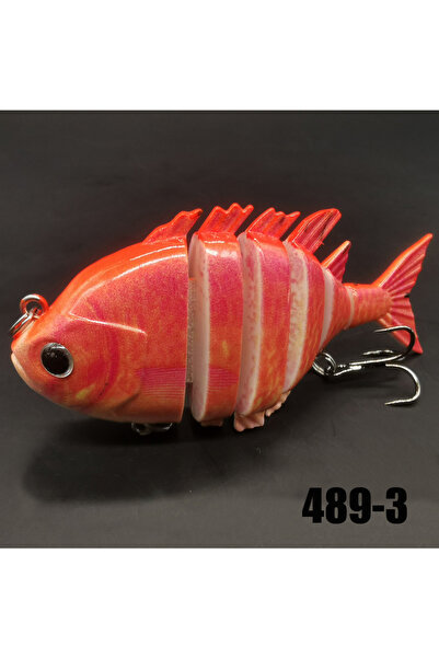 Choice 489-3 red 1pc/5pcs Fishing Lures SwimPanfish Multi Jointed Panfish Blu...