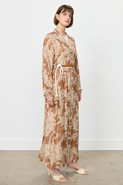 Nihan Rahat Kalıp Elbise Camel