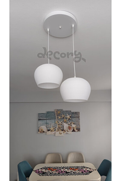 decory Elysium 2'li Beyaz Modern Avize, Pinterest Tarzı Özel Tasarım 2'li Sar...