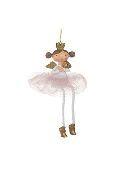 SHOPIENS Ornament de Crăciun pentru brad - Înger cu fustă tutu 18 cm
