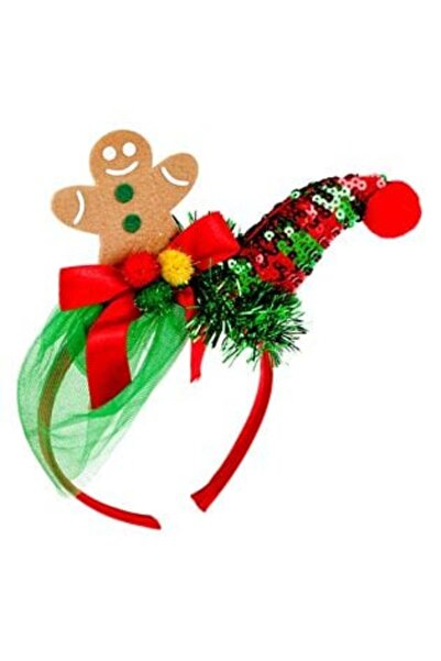 Silver Star Coroană de Crăciun pentru păr cu pălărie, paiete, acadea și tul