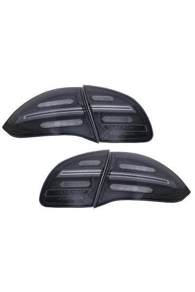 OEM FULL LED taillights compatible with Porsche Cayenne 958 E2 92A Prefacelift (2010-2014) Smoke Black with Ind