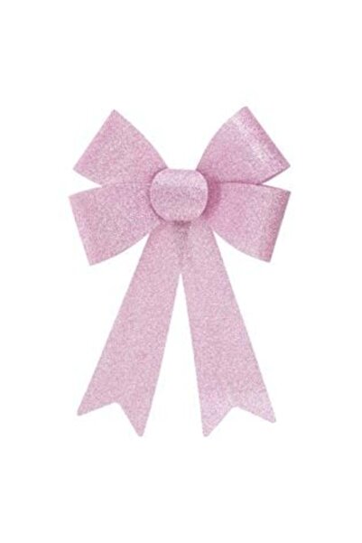 SHOPIENS Fundă decorativă roz de Crăciun cu sclipici 33 cm