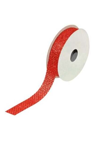 SHOPIENS Panglică decorativă pentru brad de Crăciun, roșie, cu sclipici, 5 m ...