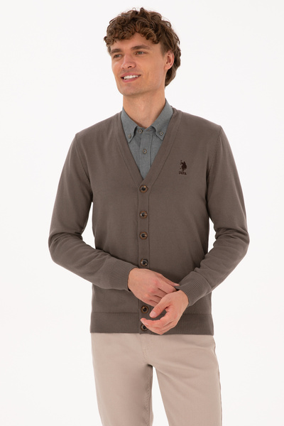 U.S. Polo Assn. Men's Mink Basic Knitwear Cardigan 50313702-Vr052
