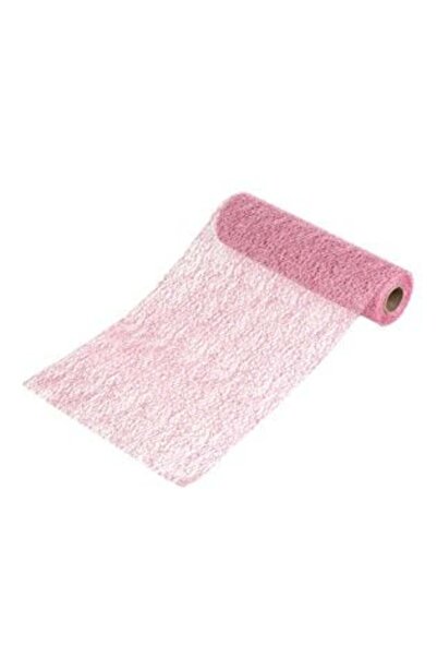 SHOPIENS Коледен декоративен плат, розов, иризиращ, перфориран, 5 м x 24 см